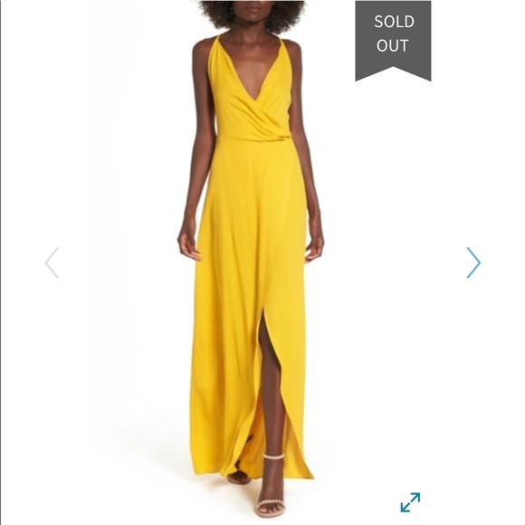 yellow gold maxi dress